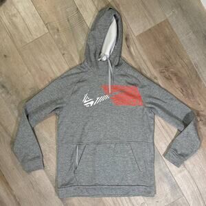 Nike Dri-Fit Hoodie Gray Zebra Stripe Swoosh Size Medium